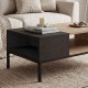Τραπεζάκι σαλονιού Cailin  χρώμα sepet oak - black wood 90x56x40,6εκ.