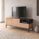 Έπιπλο τηλεόρασης Cailin  χρώμα sepet oak - black wood 140x41,8x55εκ.
