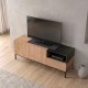 Έπιπλο τηλεόρασης Cailin  χρώμα sepet oak - black wood 140x41,8x55εκ.