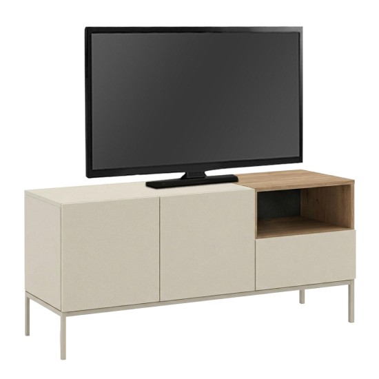Έπιπλο τηλεόρασης Cailin  χρώμα sandstone - sepet oak 140x41,8x55εκ.