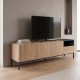 Έπιπλο τηλεόρασης Cailin  χρώμα sepet oak - black wood 180x41,8x55εκ.