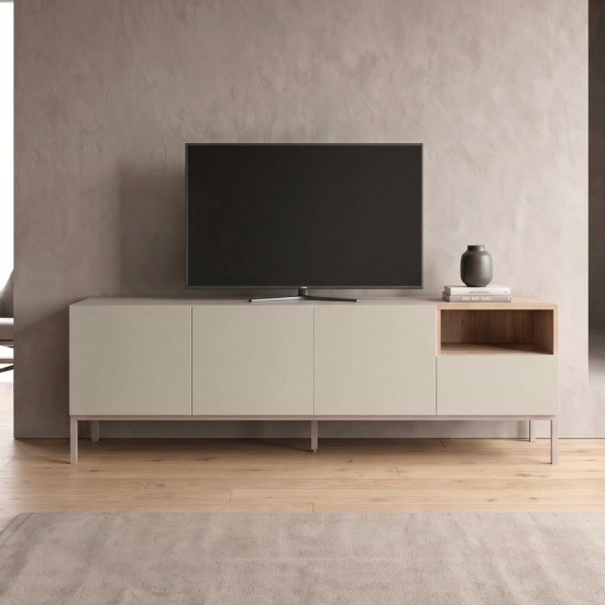 Έπιπλο τηλεόρασης Cailin  χρώμα sandstone - sepet oak 180x41,8x55εκ.
