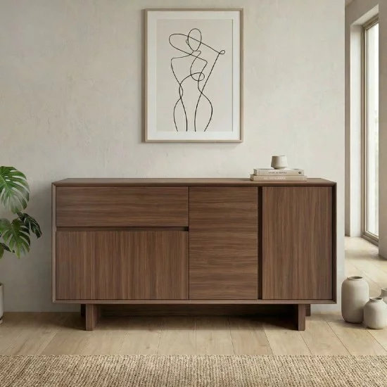 Μπουφές Capri  χρώμα καρυδί milano 146x45x76,5εκ.