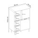 Μπουφές Colia  χρώμα sepet oak 85x44x120,4εκ.