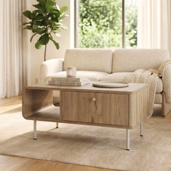 Τραπεζάκι σαλονιού Colia  χρώμα sepet oak 90x60x40,4εκ.