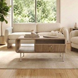 Τραπεζάκι σαλονιού Colia  χρώμα sepet oak 90x60x40,4εκ.