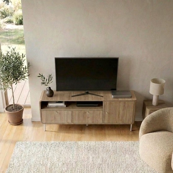 Έπιπλο τηλεόρασης Colia  χρώμα sepet oak 140,3x34x55,7εκ.
