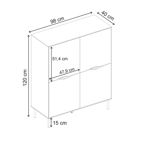 Μπουφές Marquise  χρώμα sandstone 98x40x120εκ.
