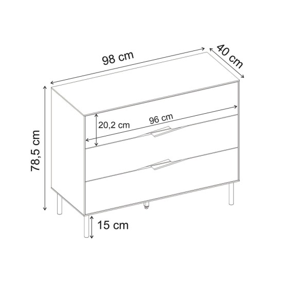 Συρταριέρα Marquise  χρώμα sandstone 98x40x78,5εκ.