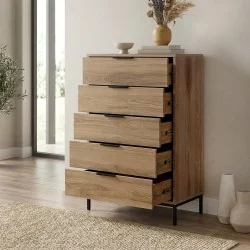 Συρταριέρα Mars  χρώμα καρυδί Ud 70x45x126,5εκ.