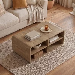Τραπεζάκι σαλονιού Rovel  χρώμα sepet oak 80,3x50x32,5εκ.