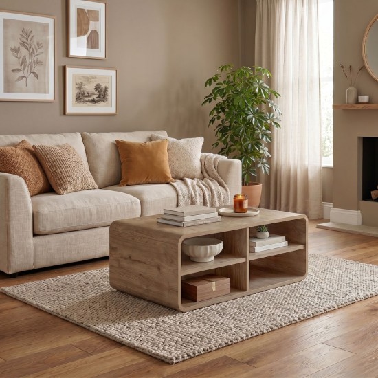 Τραπεζάκι σαλονιού Rovel  χρώμα sepet oak 80,3x50x32,5εκ.