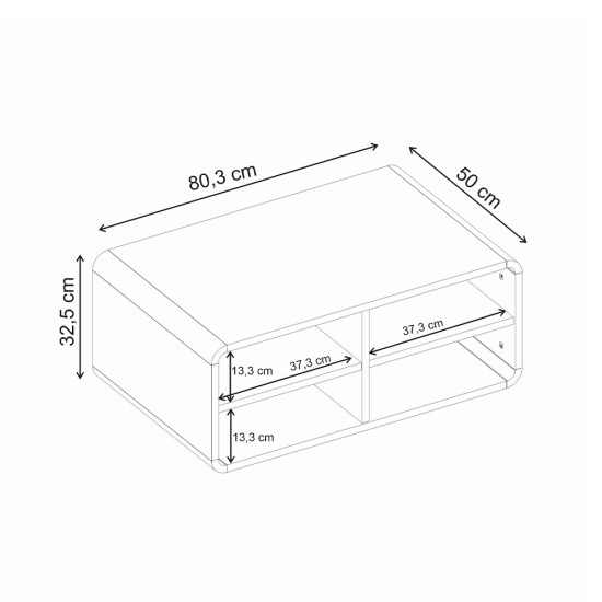 Τραπεζάκι σαλονιού Rovel  χρώμα sepet oak 80,3x50x32,5εκ.