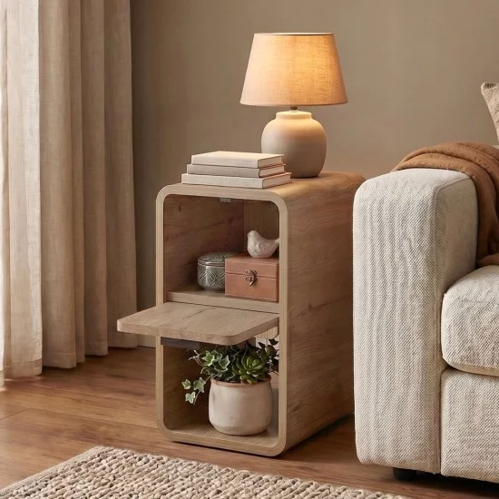 Τραπεζάκι βοηθητικό - Κομοδίνο Rovel  χρώμα sepet oak 30x39x50,5εκ.