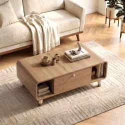 Τραπεζάκι σαλονιού Doro  χρώμα sepet oak 100x60x34,6εκ.