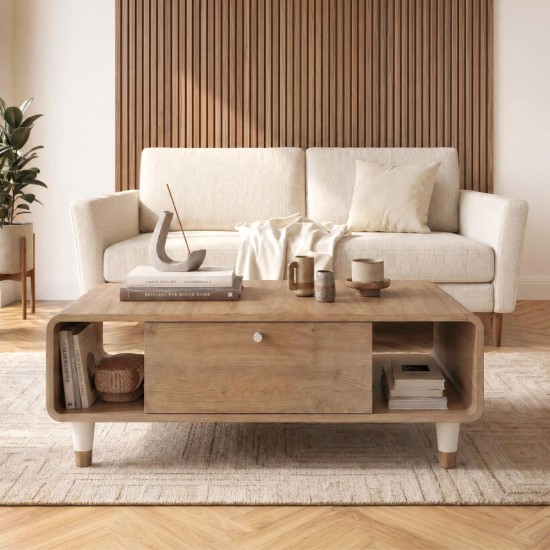 Τραπεζάκι σαλονιού Doro  χρώμα sepet oak 100x60x34,6εκ.