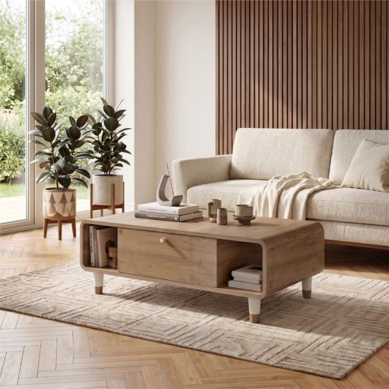 Τραπεζάκι σαλονιού Doro  χρώμα sepet oak 100x60x34,6εκ.