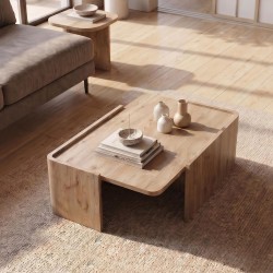 Τραπεζάκι σαλονιού Bora  χρώμα sepet oak 82x52x28,5εκ.