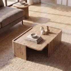 Τραπεζάκι σαλονιού Bora  χρώμα sepet oak 82x52x28,5εκ.