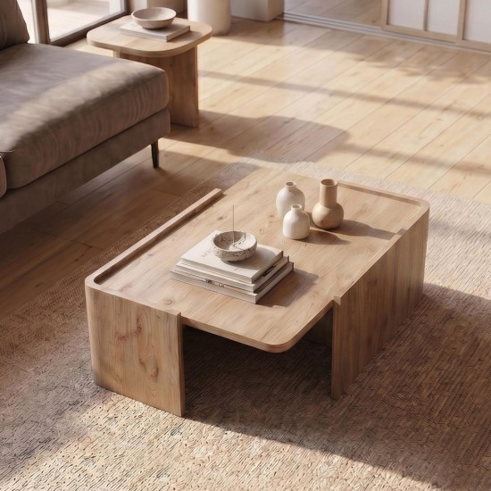 Τραπεζάκι σαλονιού Bora  χρώμα sepet oak 82x52x28,5εκ.