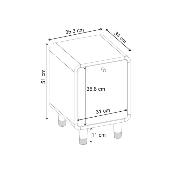 Κομοδίνο Doro  χρώμα sepet oak 35,3x34x51εκ.