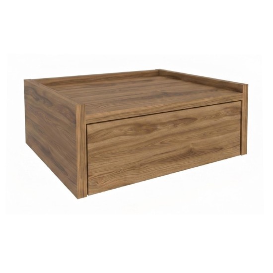 Κομοδίνο επιτοίχιο Brisa  χρώμα καρυδί Ud 42x35x18,2εκ.