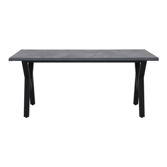 Τραπέζι Walter  Mdf - μεταλλικό χρώμα σκούρο γκρι σκυροδέματος 140x80x75εκ.