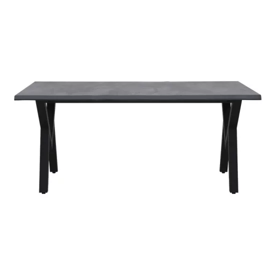 Τραπέζι Walter  Mdf - μεταλλικό χρώμα σκούρο γκρι σκυροδέματος 140x80x75εκ.