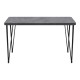 Τραπέζι Roger  Mdf - μεταλλικό χρώμα σκούρο γκρι σκυροδέματος 120x70x75εκ.