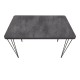 Τραπέζι Roger  Mdf - μεταλλικό χρώμα σκούρο γκρι σκυροδέματος 120x70x75εκ.