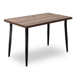 Τραπέζι Levico  Mdf - μεταλλικό χρώμα καπνιστή καρυδιά 120x70x75εκ.