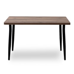 Τραπέζι Levico  Mdf - μεταλλικό χρώμα καπνιστή καρυδιά 120x70x75εκ.