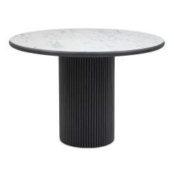 Τραπέζι Borno  χρώμα μαύρο - λευκό εφέ μαρμάρου Ø115x79 εκ.
