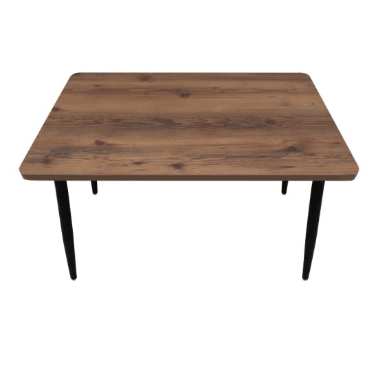 Τραπέζι Levico  Mdf - μεταλλικό χρώμα καπνιστή καρυδιά 130x75x75εκ.