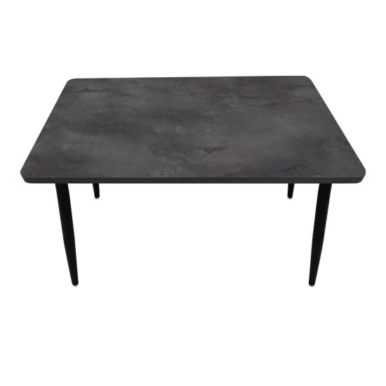 Τραπέζι Levico  Mdf - μεταλλικό χρώμα σκούρο γκρι σκυροδέματος 130x75x75εκ.