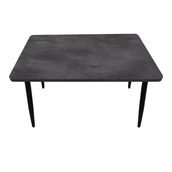 Τραπέζι Levico  Mdf - μεταλλικό χρώμα σκούρο γκρι σκυροδέματος 130x75x75εκ.