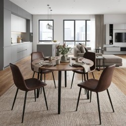 Τραπέζι Zeno  χρώμα ακακίας Ø110x73,5εκ.