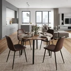 Τραπέζι Zeno  χρώμα ακακίας Ø110x73,5εκ.