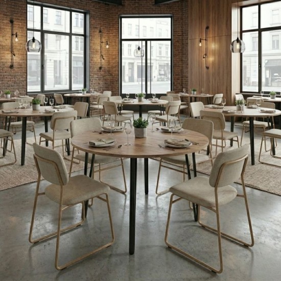 Τραπέζι Zeno  χρώμα ακακίας Ø110x73,5εκ.