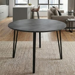 Τραπέζι Zeno  χρώμα σκούρο γκρι σκυροδέματος Ø110x73,5εκ.