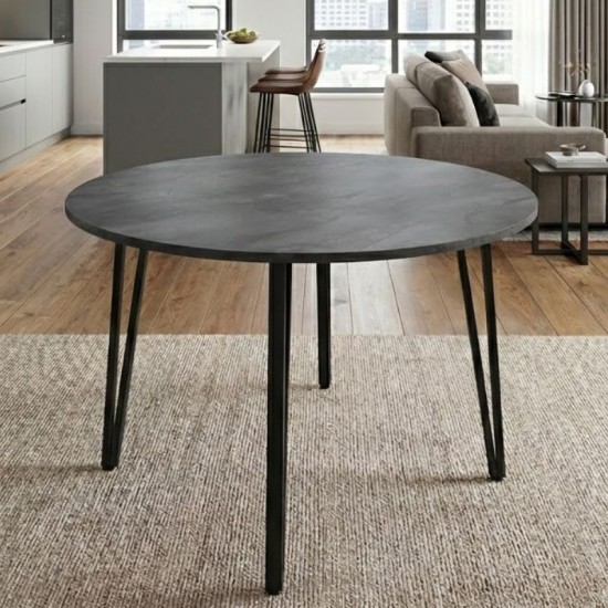 Τραπέζι Zeno  χρώμα σκούρο γκρι σκυροδέματος Ø110x73,5εκ.