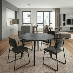 Τραπέζι Zeno  χρώμα σκούρο γκρι σκυροδέματος Ø110x73,5εκ.