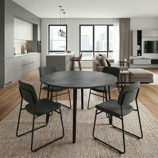 Τραπέζι Zeno  χρώμα σκούρο γκρι σκυροδέματος Ø110x73,5εκ.