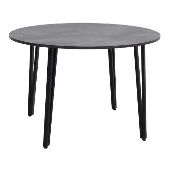 Τραπέζι Zeno  χρώμα σκούρο γκρι σκυροδέματος Ø110x73,5εκ.
