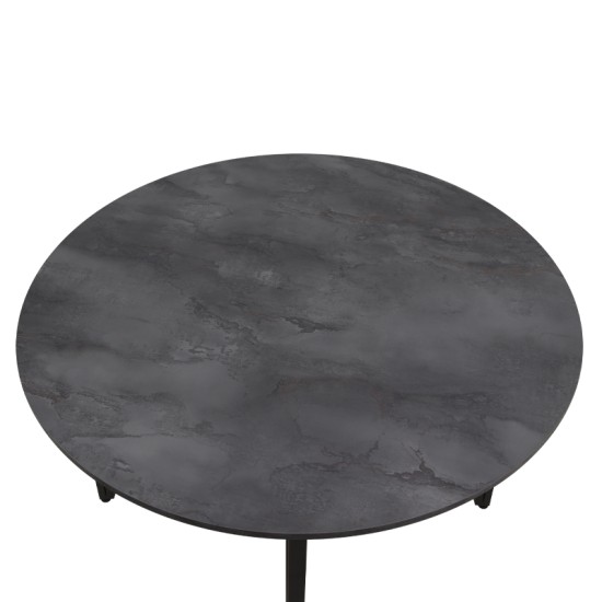 Τραπέζι Zeno  χρώμα σκούρο γκρι σκυροδέματος Ø110x73,5εκ.