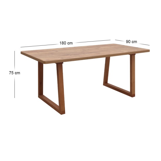 Τραπέζι Liora  Mdf - ξύλινο χρώμα ακακίας 180x90x75εκ.