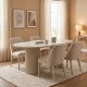Τραπέζι Hazar  Mdf χρώμα travertine - sandstone 180x90x77εκ.