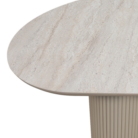 Τραπέζι Hazar  Mdf χρώμα travertine - sandstone 180x90x77εκ.