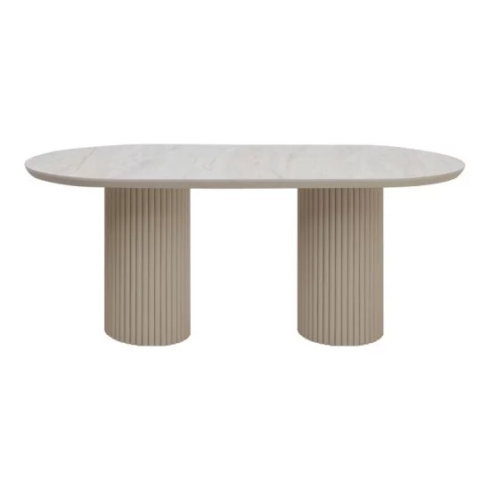 Τραπέζι Hazar  Mdf χρώμα travertine - sandstone 180x90x77εκ.