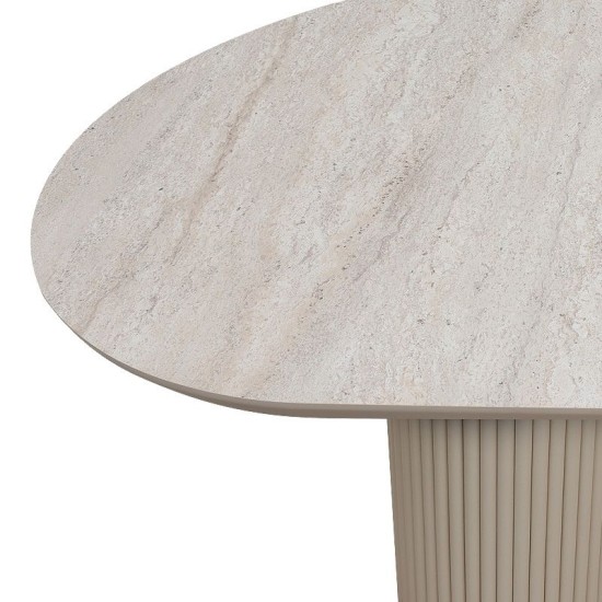 Τραπέζι Hazar  Mdf χρώμα travertine - sandstone 180x90x77εκ.